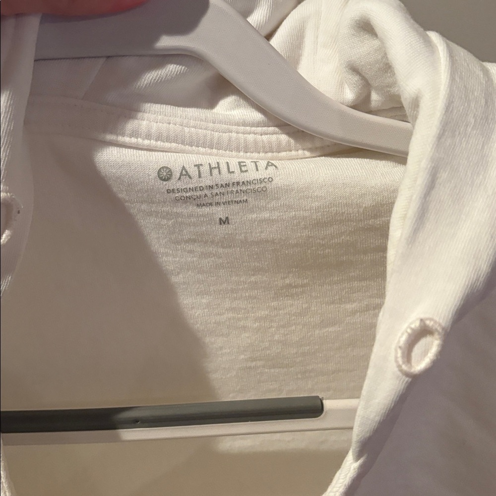 Athleta Sundown Alliance Hoodie Women’s White Pullover Size M - Picture 2 of 7